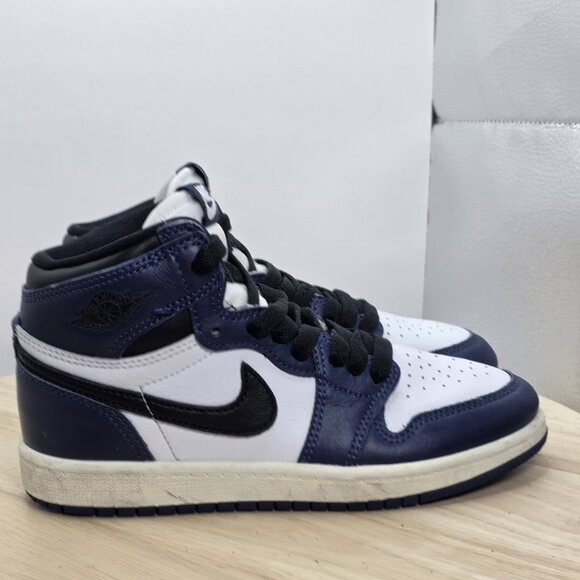 Boys Size 1Y - Jordan 1 Retro High OG Midnight Navy PS FD1412-401 Basketball - Picture 3 of 9